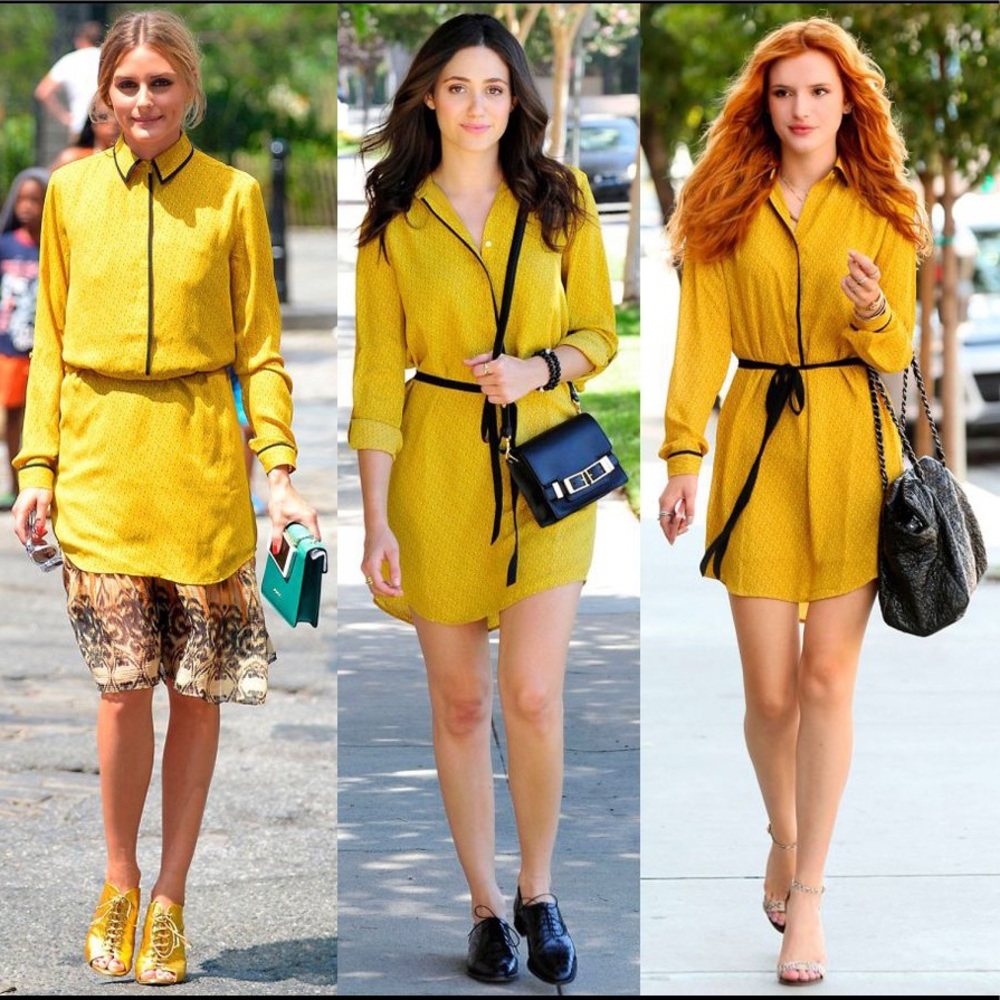 LOFT Mustard shirt dress - XS